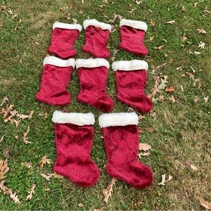 Santa’s Best Burgundy Stocking Set (8)